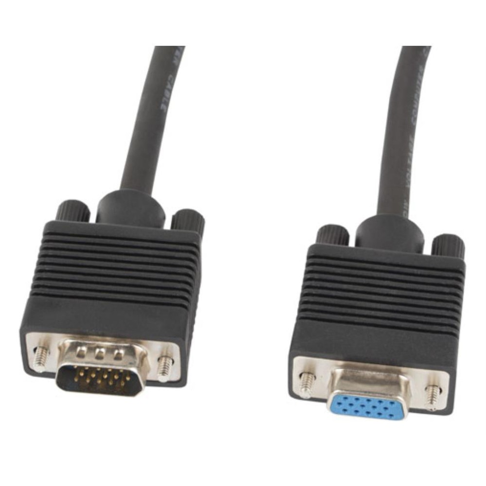 Lanberg - Cable VGA CA-VGAC-10CC-0018-B+ de 1,8 m con conectores D-Sub macho-macho para conexión fiable entre ordenador y monitor, ideal para uso diario en oficina o estudio