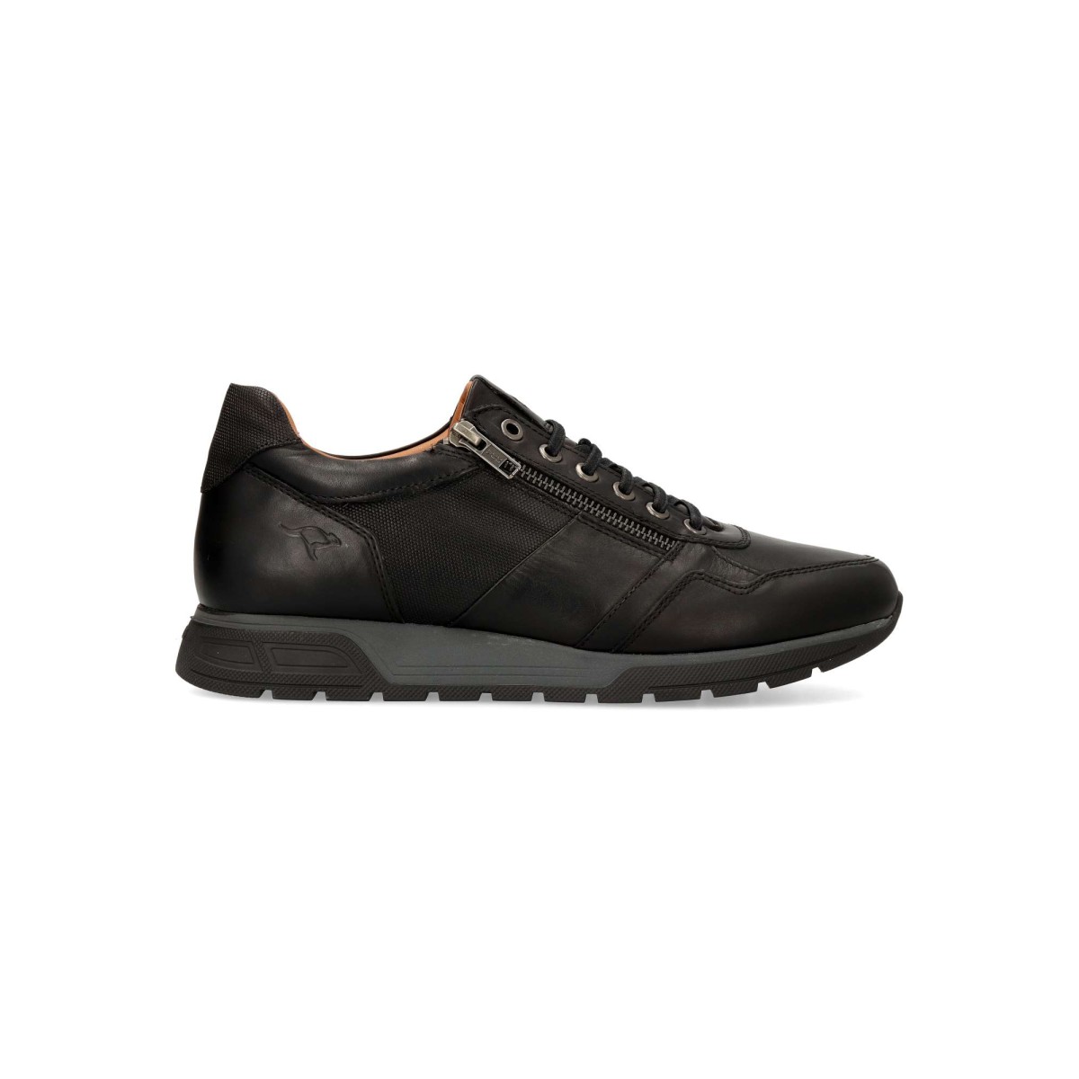 Kangaroos - Zapatillas hombre casuales vintage de piel con cremallera y cordones, suela goma