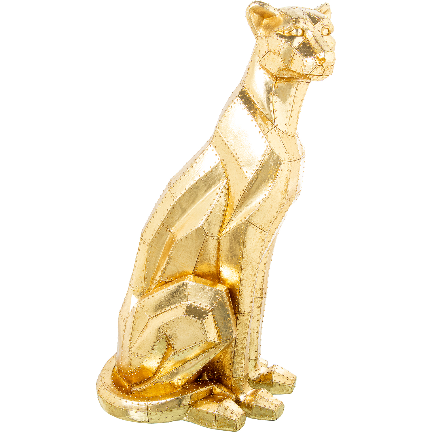 Figura resina leopardo dorado 47x36x81cm