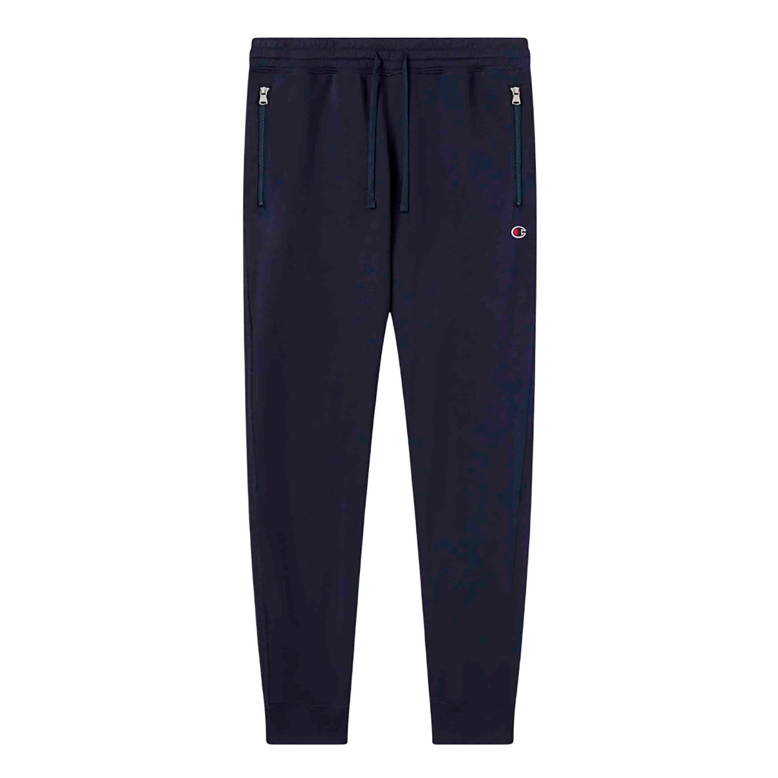 Champion - Pantalón chándal hombre slim fit de felpa con interior afelpado y logo Icons bordado, ideal para deporte y descanso