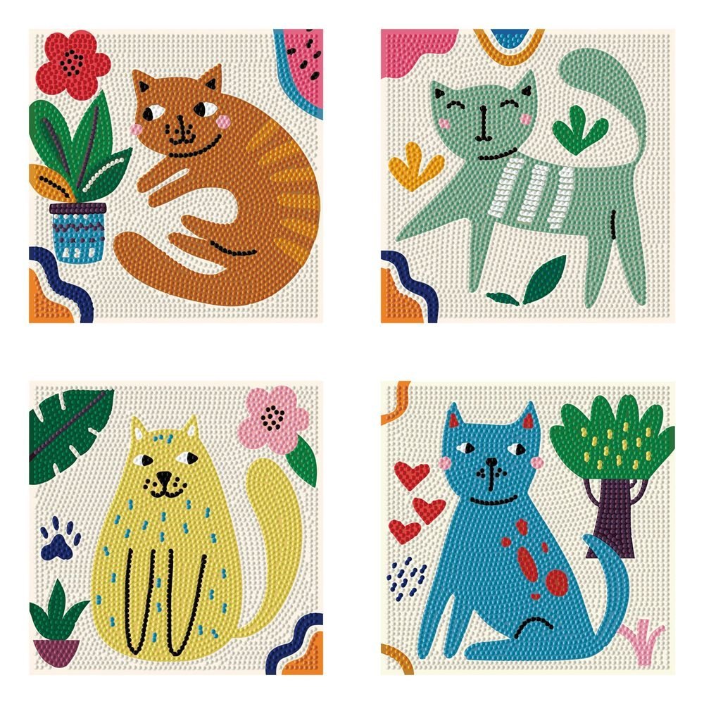 DIAMOND DIAMOND DOTZ I LOVE CATS DD MINI DOTZ PACKS 16x16x3 Cms.