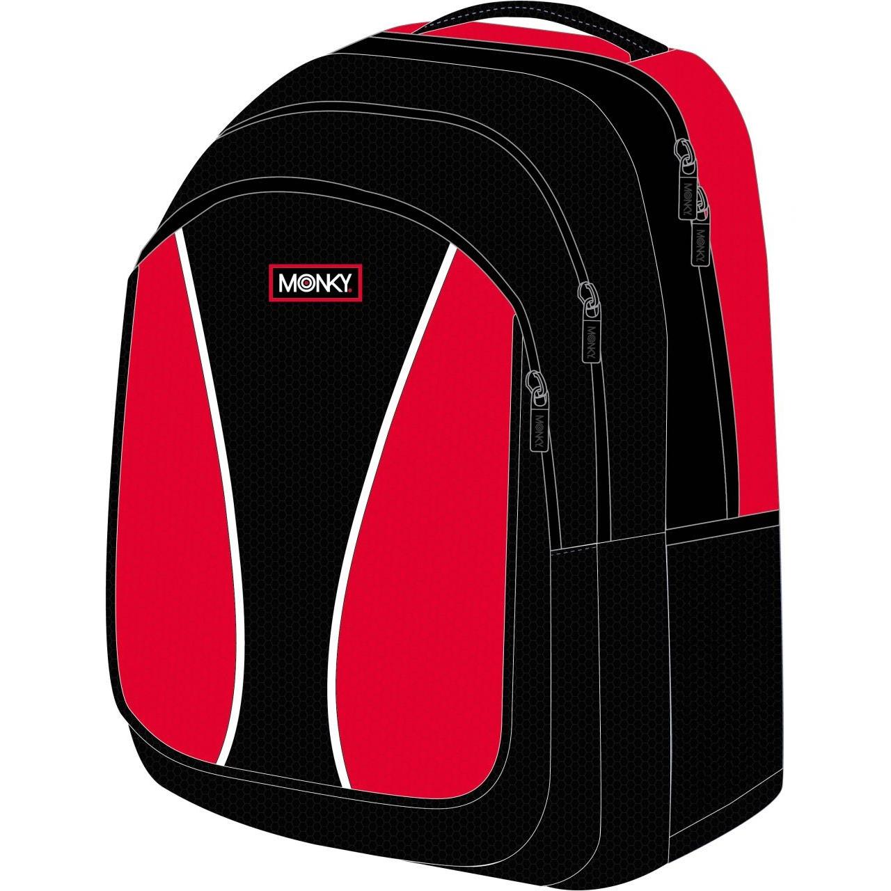 Monky Mochila Rojo M.Sport C/Bols. Producto Oficial Producto Escolar Para Niños y Niñas