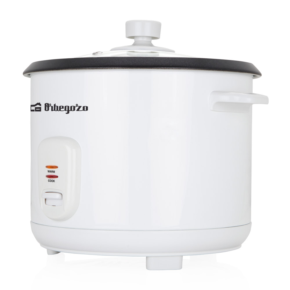 Orbegozo CO 3031 Cocedor de Arroz y Vaporera 1.8 Litros 700W – Olla Antiadherente Extraíble, Mantenimiento de Calor, Tapa de Vidrio Templado