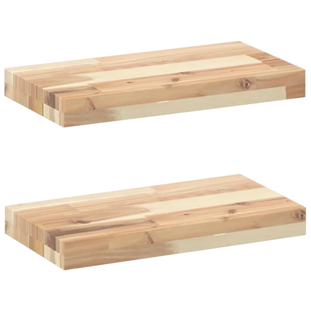 Vidaxl Estantes Flotantes de Madera Acacia Sin Tratar 40x20x4 Cm Marrón - Pack 2