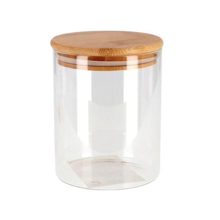 Pack 2/4/6 Botes de Cristal, Tarros de Cocina con Tapa de Bambú. Envases para Alimentos con Anilla de Silicona, Tarro de Cristal de cocina de 900/1200/1700ml.