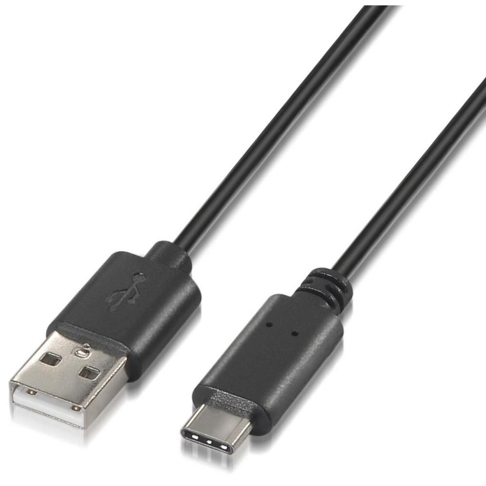 Aisens - Cable USB 2.0 tipo C a USB A 50 cm negro con resistencia de 56k ohmios y carga rápida hasta 3A compatible con Quick Charge 3.0/2.0