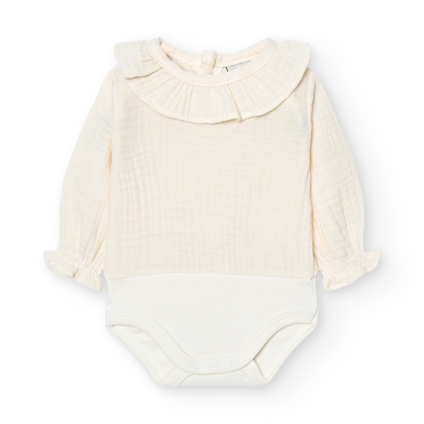 Basicos Babidu pack de 2 bodys cuello volante bambula