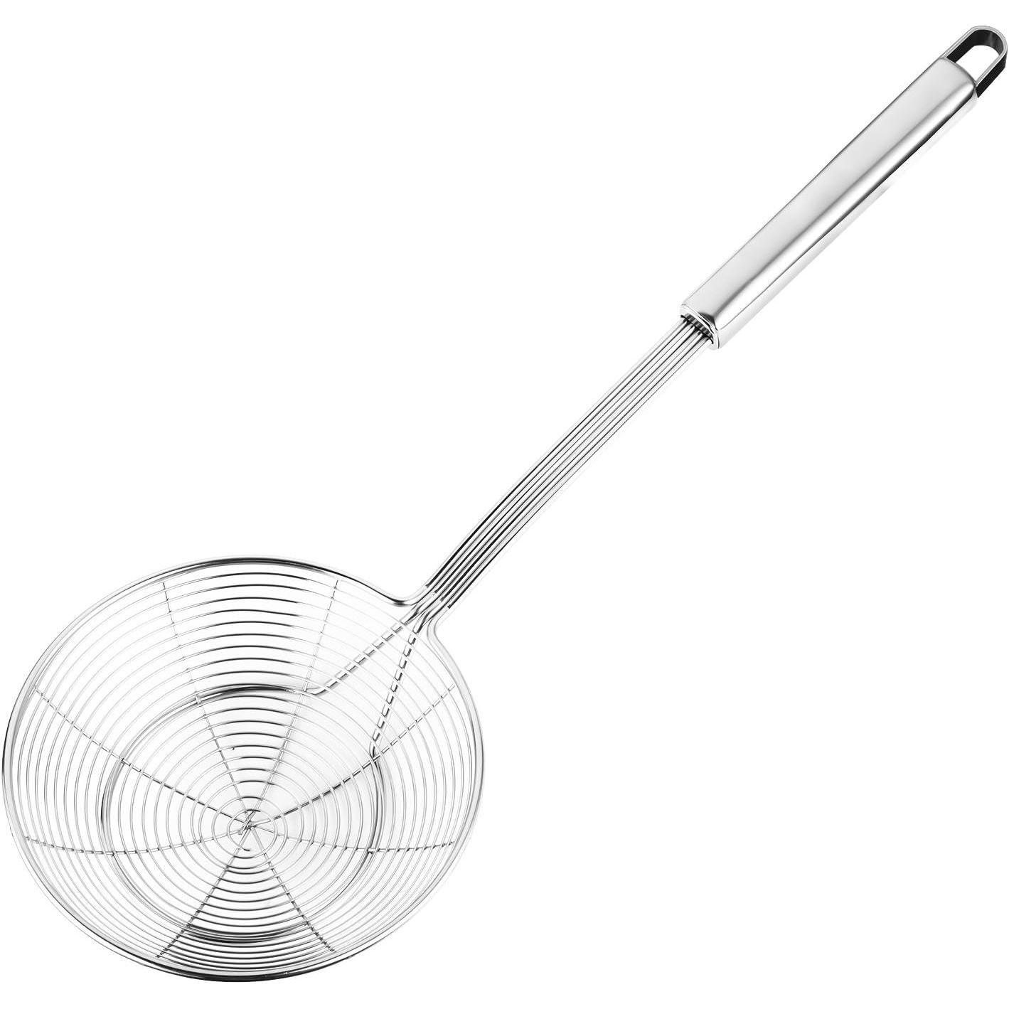 OmHome Colador de acero inoxidable con forma de araña, versátil para freír y cocinar
