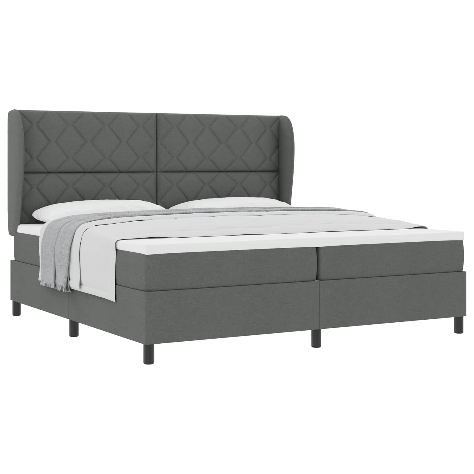 vidaXL Cama tipo Box Spring con cabecera 200 x 200 cm tela Multicolor