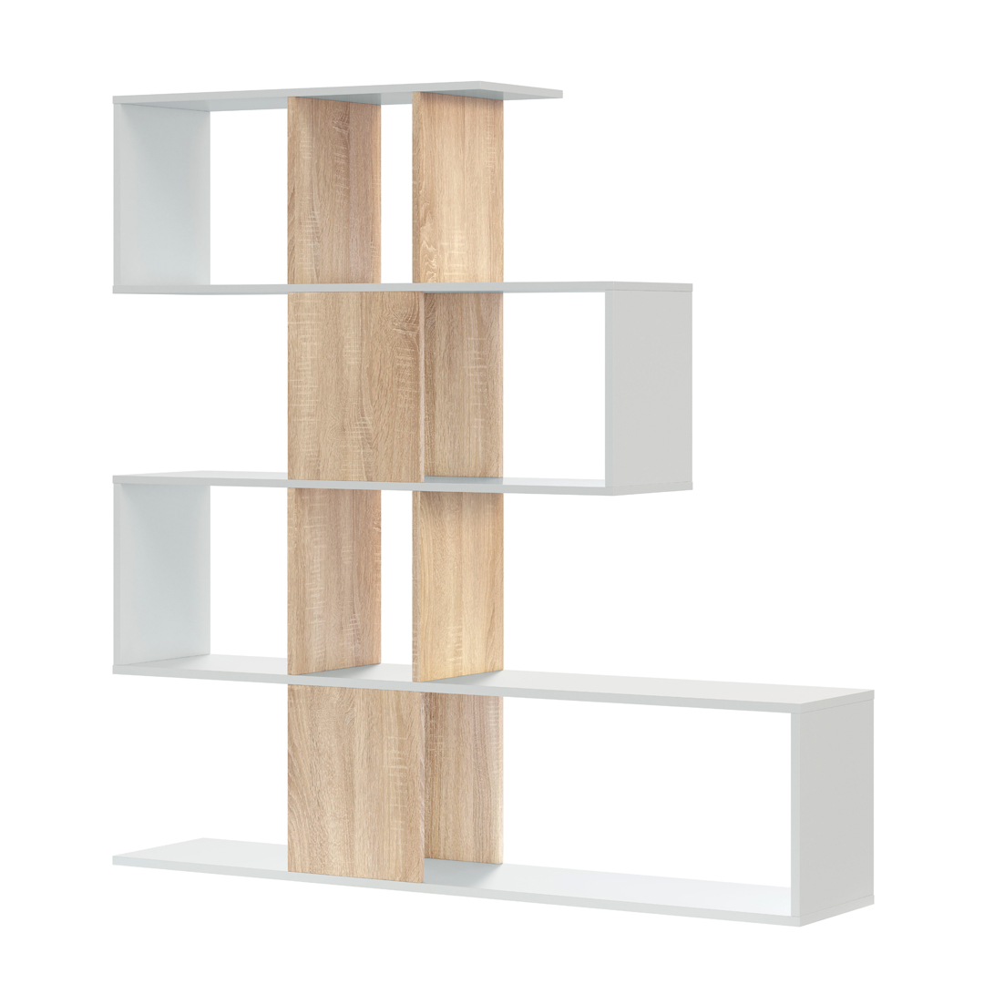 ESTANTERIA 145X80X28 CM BLANCO ARTIK Y ROBLE CANADIAN