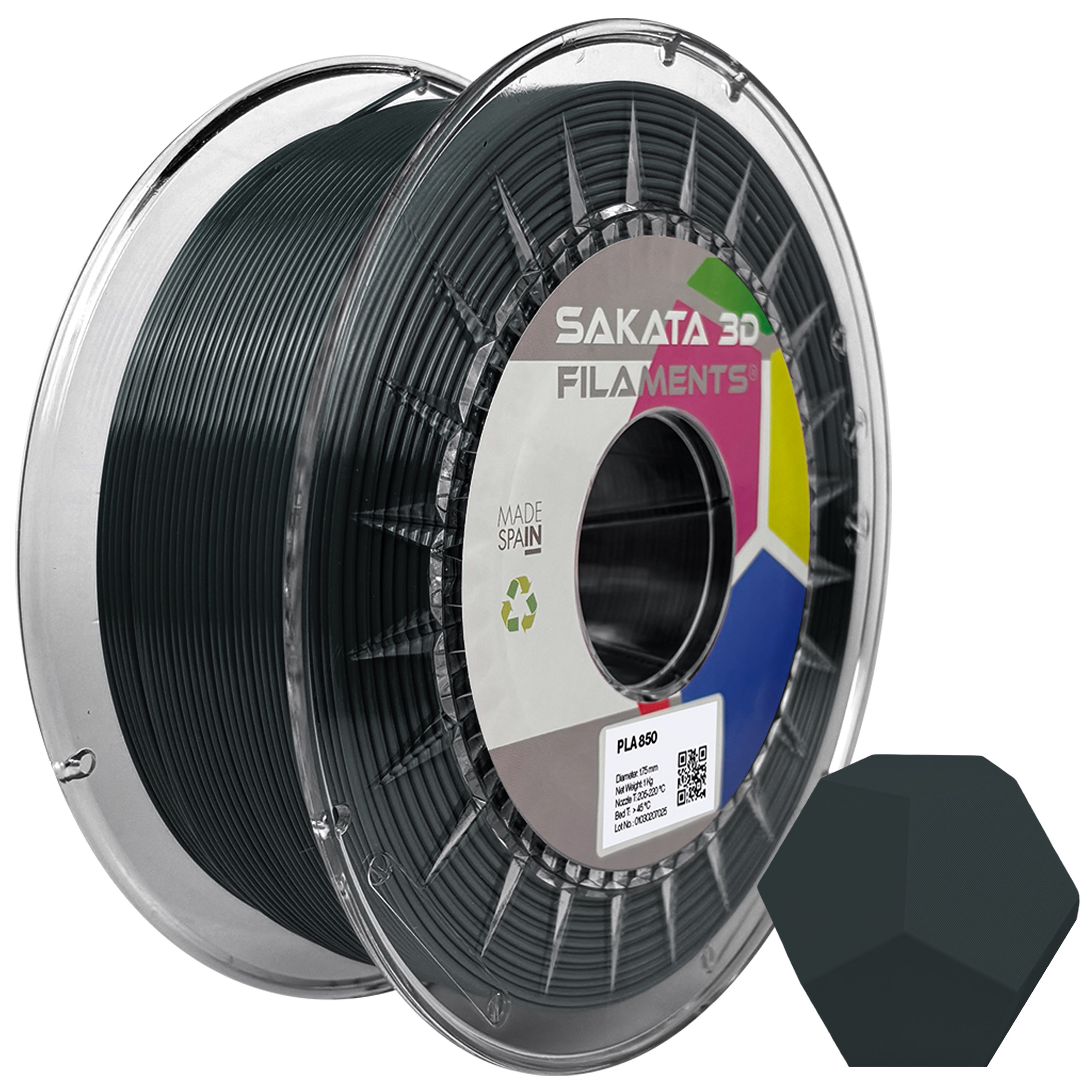 PLA 850  1kg  1,75mm   SUPERIOR al PLA Standar   Mayor Resistencia y Prestaciones Mecanicas  52 colores  Pack de 2Kg Y 5Kg  Marca SAKATA 3D FILAMENTS  Directo de la Fábrica  FILAMENTO 3D  Impresora 3D  Filamento para Impresora 3D