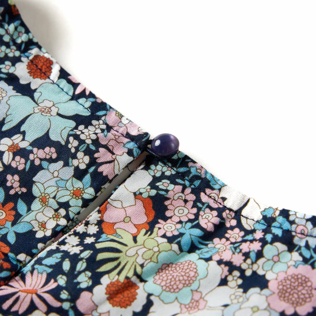 Camisa para Niños de Manga Larga con Estampado Floral Ropa Infantil Azul Oscuro