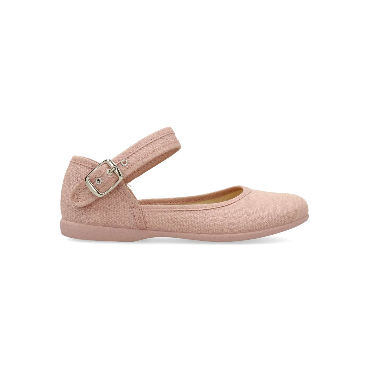 Peke's by Vanessa - Mercedita pique para niña con hebilla ajustable al tobillo, de lona y suela antideslizante de caucho natural, ideal para celebraciones, fabricado en España