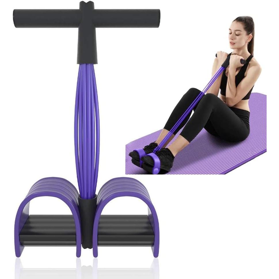 Entrenador abdominal, equipo de entrenamiento de abdominales, expansor de cuerpo completo para el hogar, 6 tubos, cuerda elástica de tracción multifunción