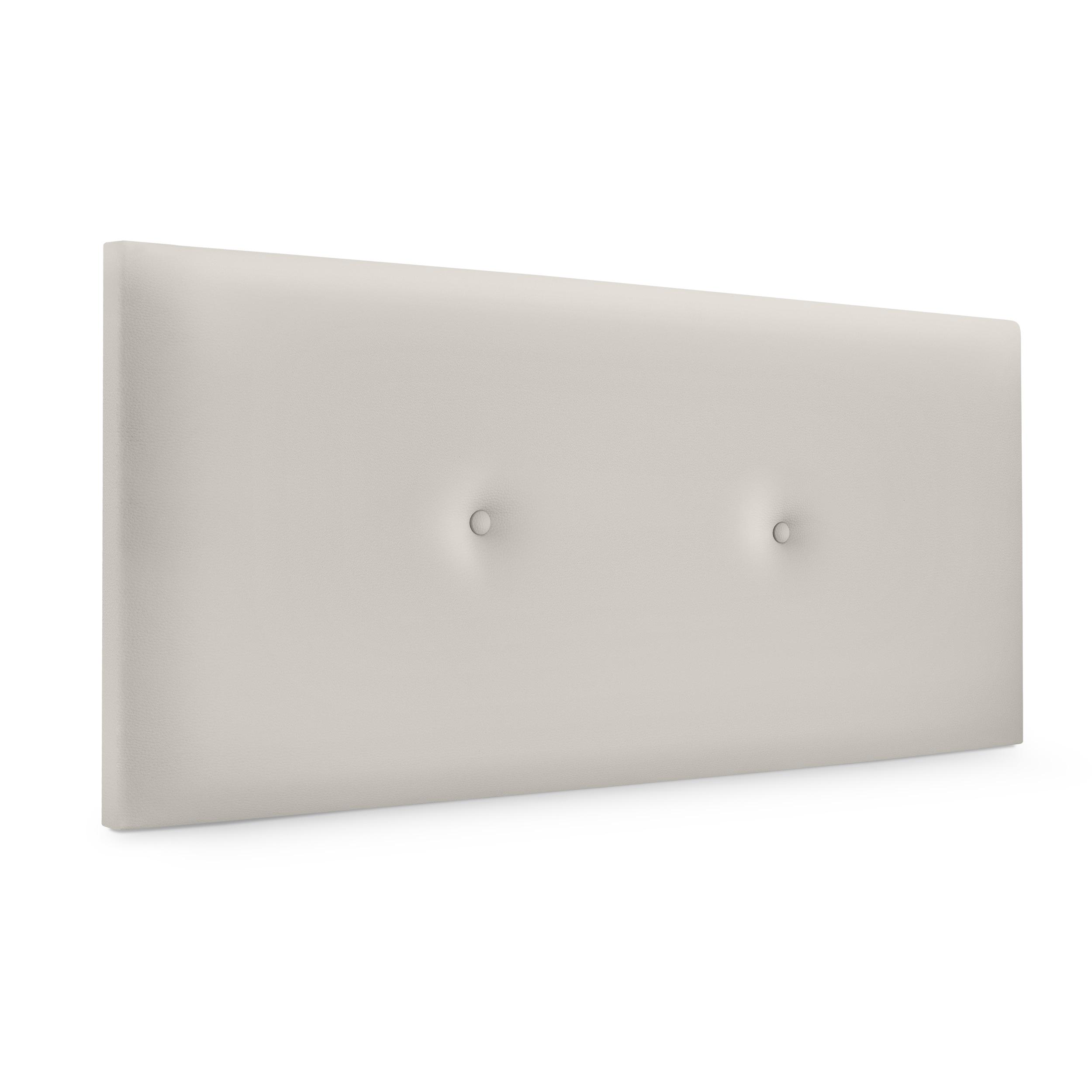 DHOME Cabecero de Polipiel o Tela Acualine Liso con Botones Tapizado Colores Cabezal Lujo Cama Dormitorio Moderno Acolchado (Blanco Hueso Polipiel)