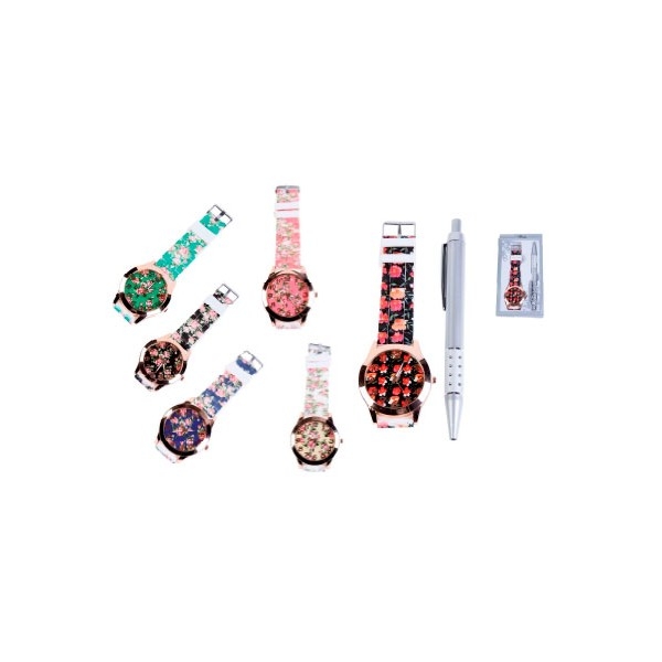 Disok Reloj Floral en Caja de Regalo + Bolígrafo - Detalles Bodas Elegantes Originales