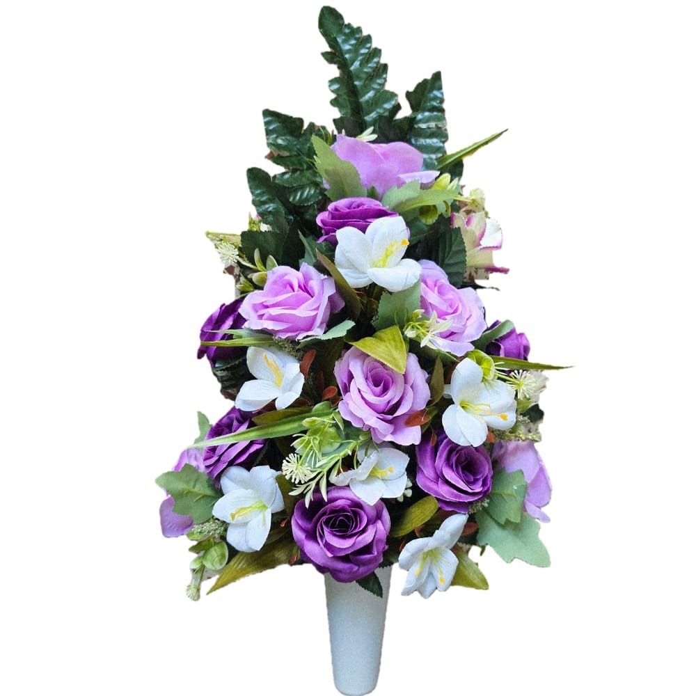 Flores artificiales para cementerio,Centro Flores para santos duraderas de tela con maceta,Gerimport,Envios desde España
