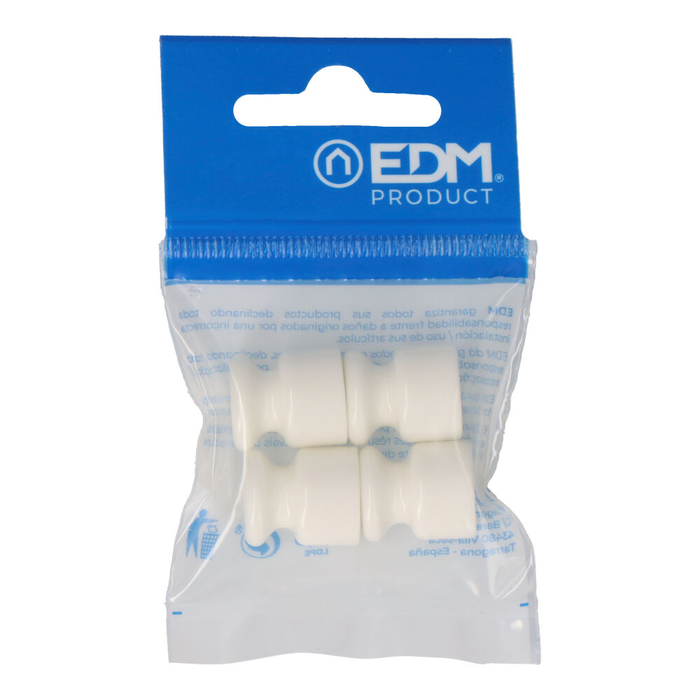 aislador para cable trenzado blanco envasada (4 unid.) edm