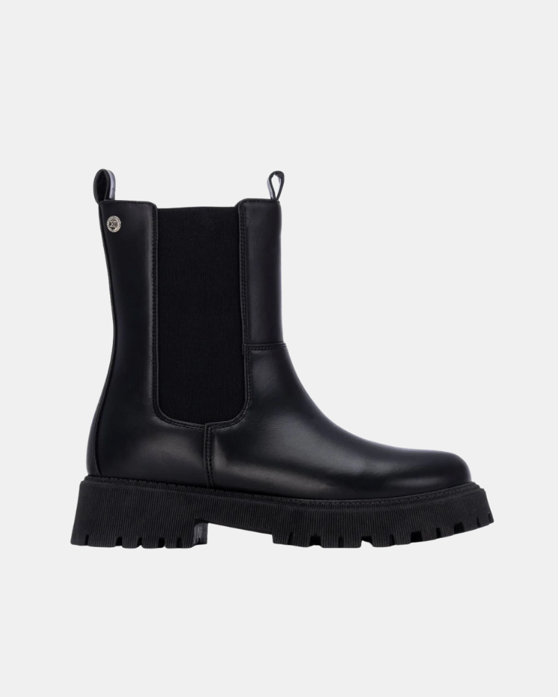 XTI 130541 Botines Militares Altas Mujer Negro