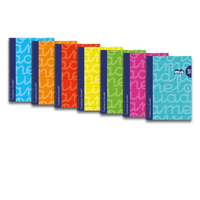 LAMELA BLOC FOLIO FORRADO CUADROVIA 3MM SURTIDO 6 COLORES 90GRS CAJA:6 unidades CUADERNO