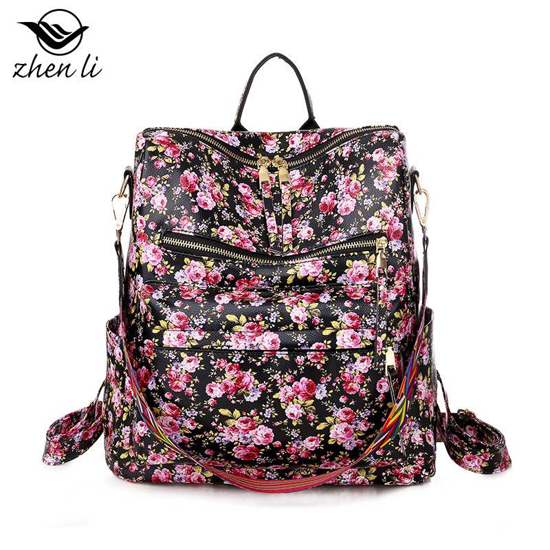 Mochila de moda para mujer, bolso de hombro multifuncional de cuero para mujer, bolso de viaje, bolso de mano