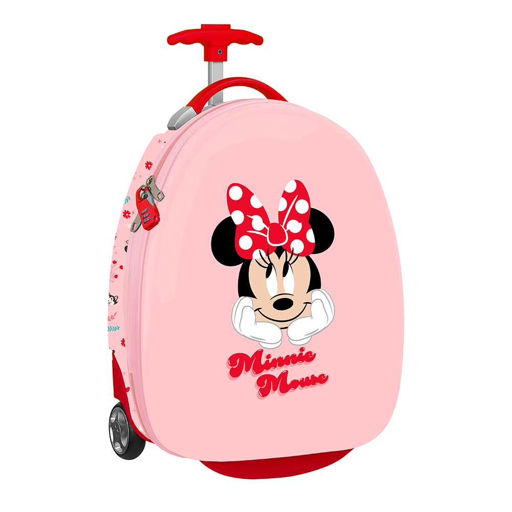 Maleta Infantil Rígida 16" Minnie Mouse Naive de Safta, 27,7L, Diseño Oficial, Ideal para Viajes en Avión, con Ruedas y Garantía