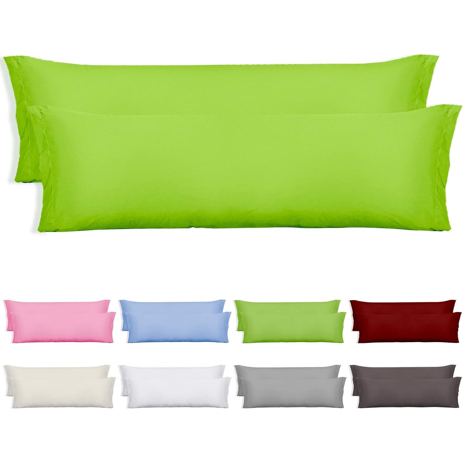 Juego de 2 Fundas Almohada en forma de sobre Largo, Poliéster Transpirable y Suave, Sin Cremallera.