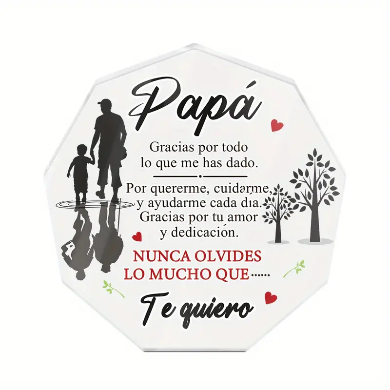 TK 1pc Signo De Acrílico En Forma De Ensenada Decoración Spanish- Inspired Con Mensaje De Agradecimiento a Padre "Gracias Por Todo Lo Que Me Has Dado" Figura Para Decoración Del Hogar