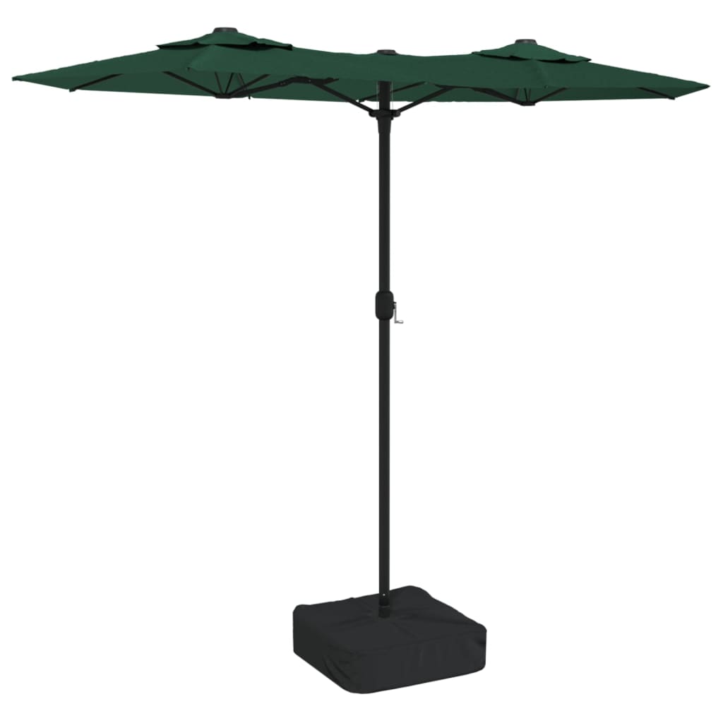 vidaXL Sombrilla doble 316x240 cm Color Blanco, Verde, Antracita