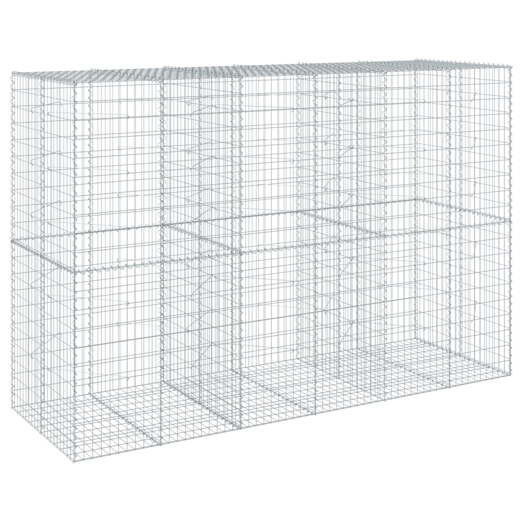 vidaXL Cesta de gaviones con cubierta hierro galvanizado 300x100x200cm