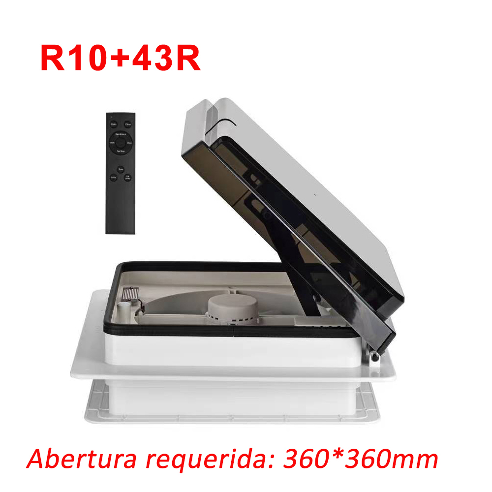 Ventilación de techo para ducha de autocaravana, claraboya con ventilador y motor, diseño compacto blanco, tamaño 280x280 mm, ideal para aberturas pequeñas y espacios sanitarios