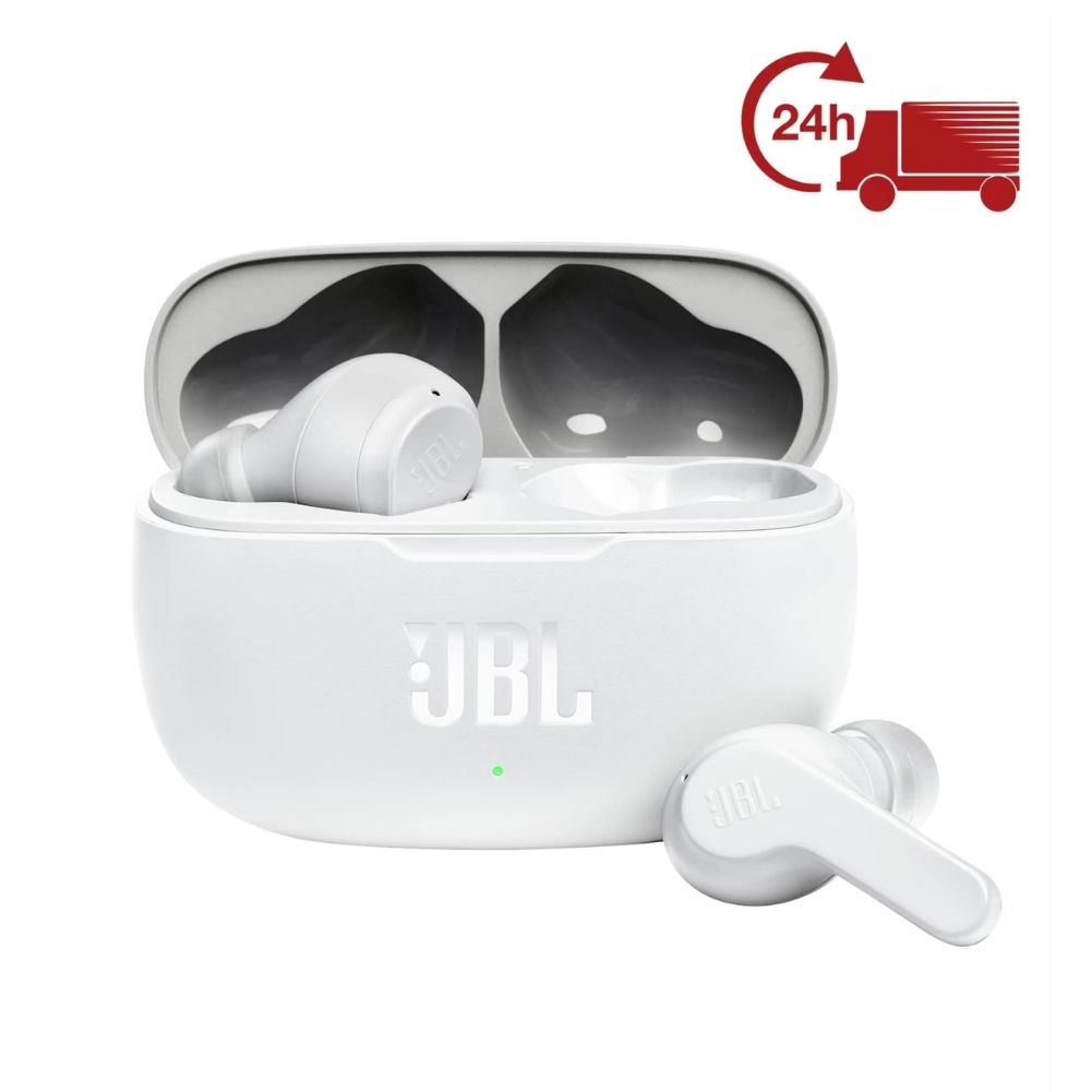 JBL Wave 200TWS | Auriculares Inalámbricos con Sonido JBL Deep Bass, Asistente de Voz, Control Táctil, Resistencia al Agua IPX2, hasta 20 Horas de Reproducción, Cancelación de Ruido Activa, Micrófono Integrado y Ajuste Cómodo para Música y Llamadas