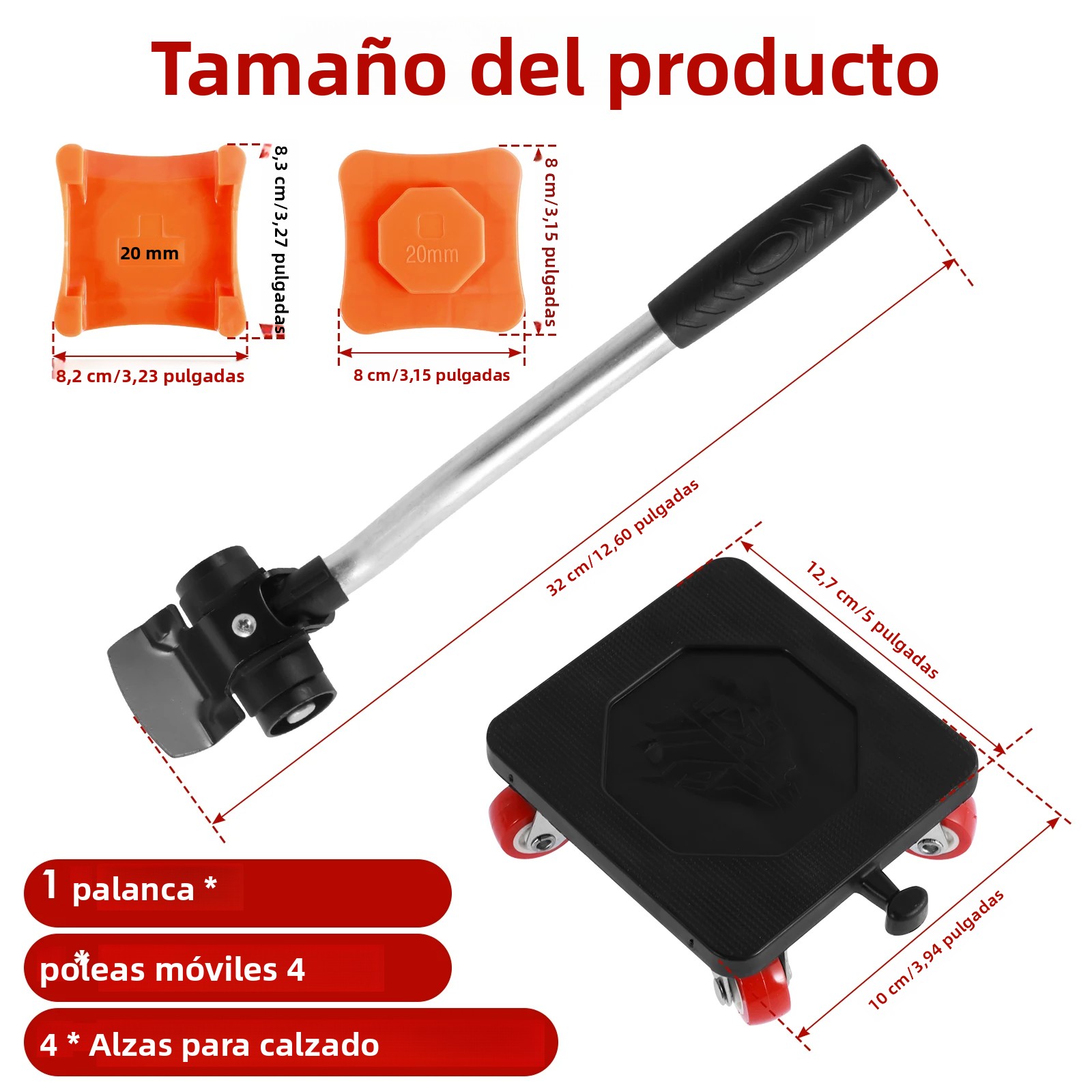 Juego De Rodillos Para Muebles De Alta Resistencia Herramienta De Elevación Para Muebles Deslizadores De Muebles Y Herramienta De Transporte