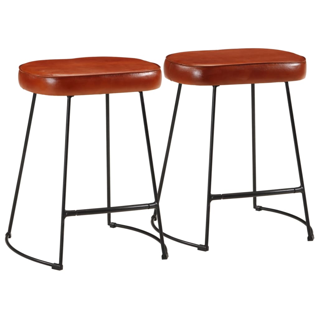 vidaXL Taburetes de bar 2 uds 40x29,5x53 cm en color Marrón oscuro/Marrón | cómodas modernas ergonómicas para comedor cocina salón hogar