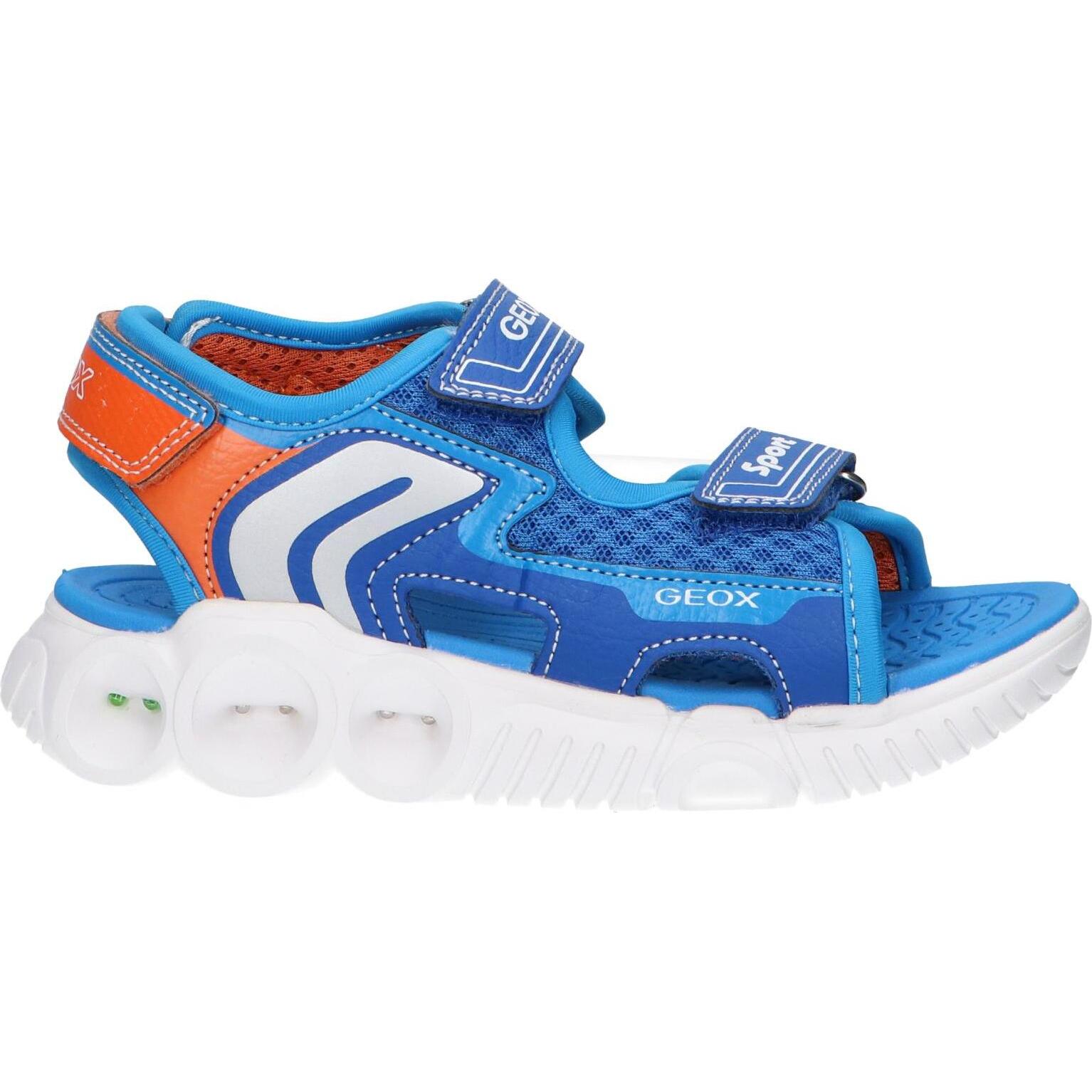 Geox J25GGA 014BU J SANDAL WROOM boy sandals with breathable textile lining, cushioned imitation leather insole, flexible non-slip sole, perfect for spring/summer.