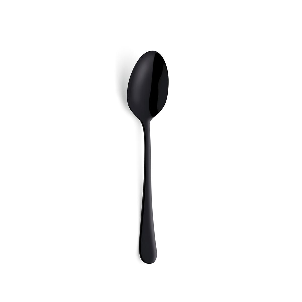AMEFA AUSTIN NEGRO Caja 12 Cucharas Postre Acero Inoxidable 18,5CM-2,5MM Negro Mate Fácil de limpiar Larga duración