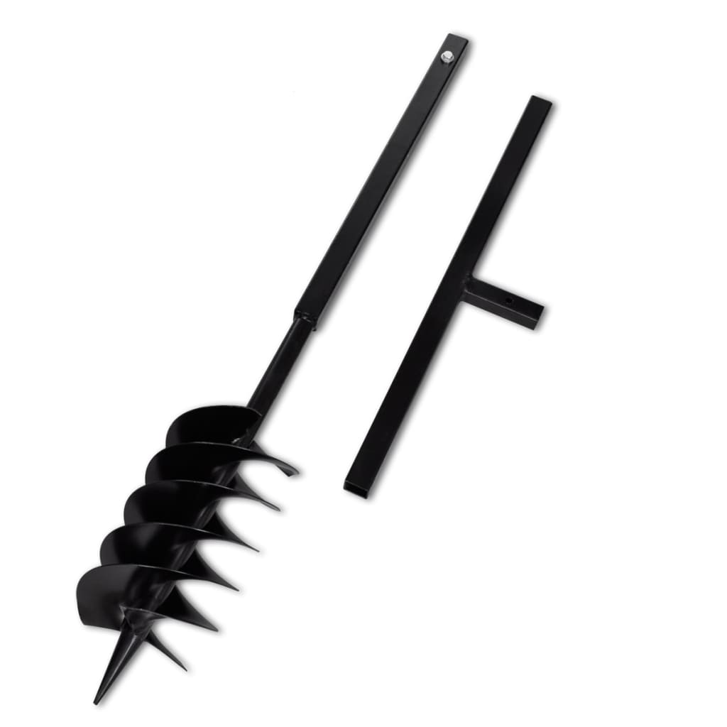vidaXL Taladro de Tierra Espiral Doble con Mango para Plantar Acero Dimensiones 100 mm,  80 mm,  120 mm y mas