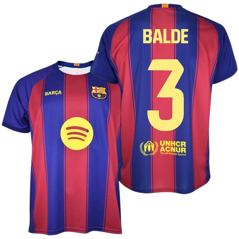 Barça - Camiseta Réplica Oficial 25/26 - Jugador BALDE Nº3 - Colores Blaugrana - Tejido Transpirable - Detalles bordados.
