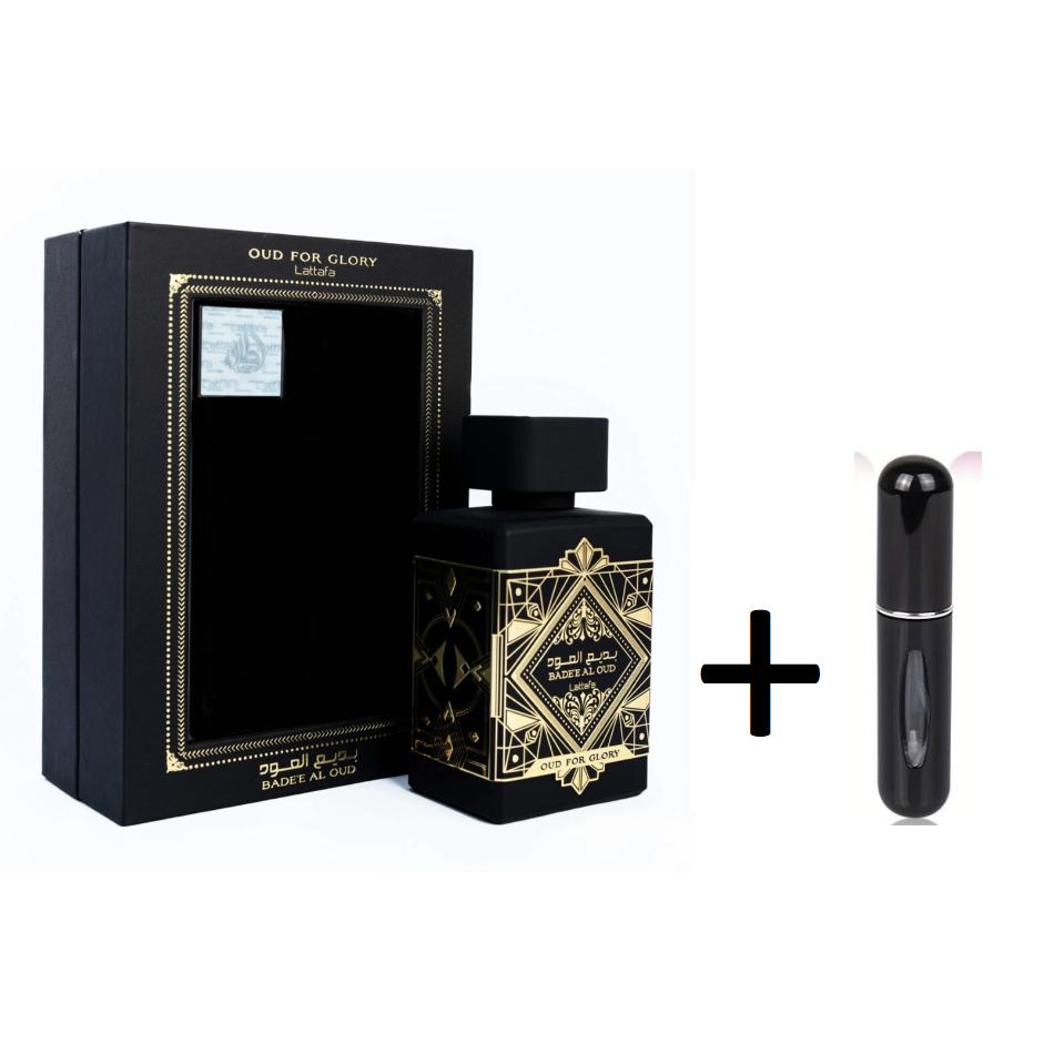 Badee Al Oud (Oud For Glory) + Atomizador Eau De Parfum Con Difusor De 100 Ml De Lattafa