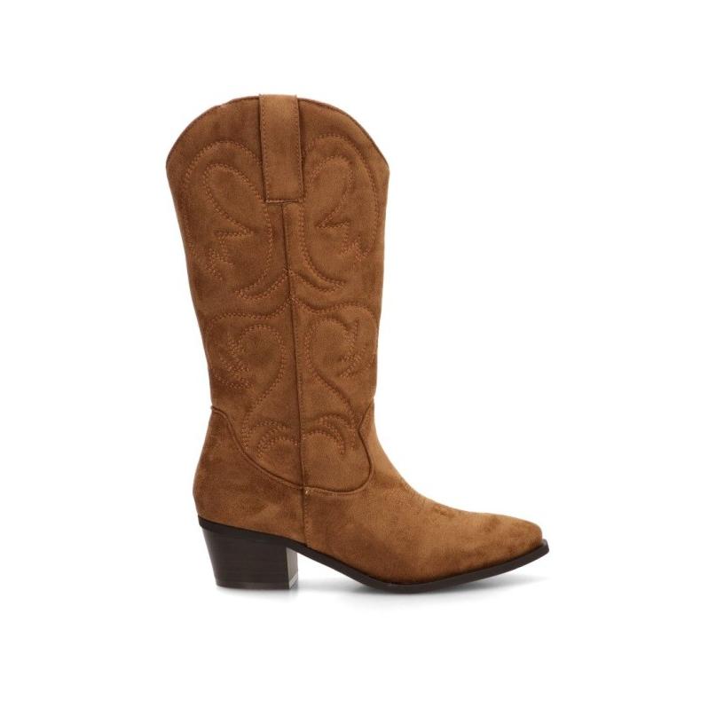 Bota Campero Etika - Mujer - Tacón Medio - Modelo 110570 - Color Camel