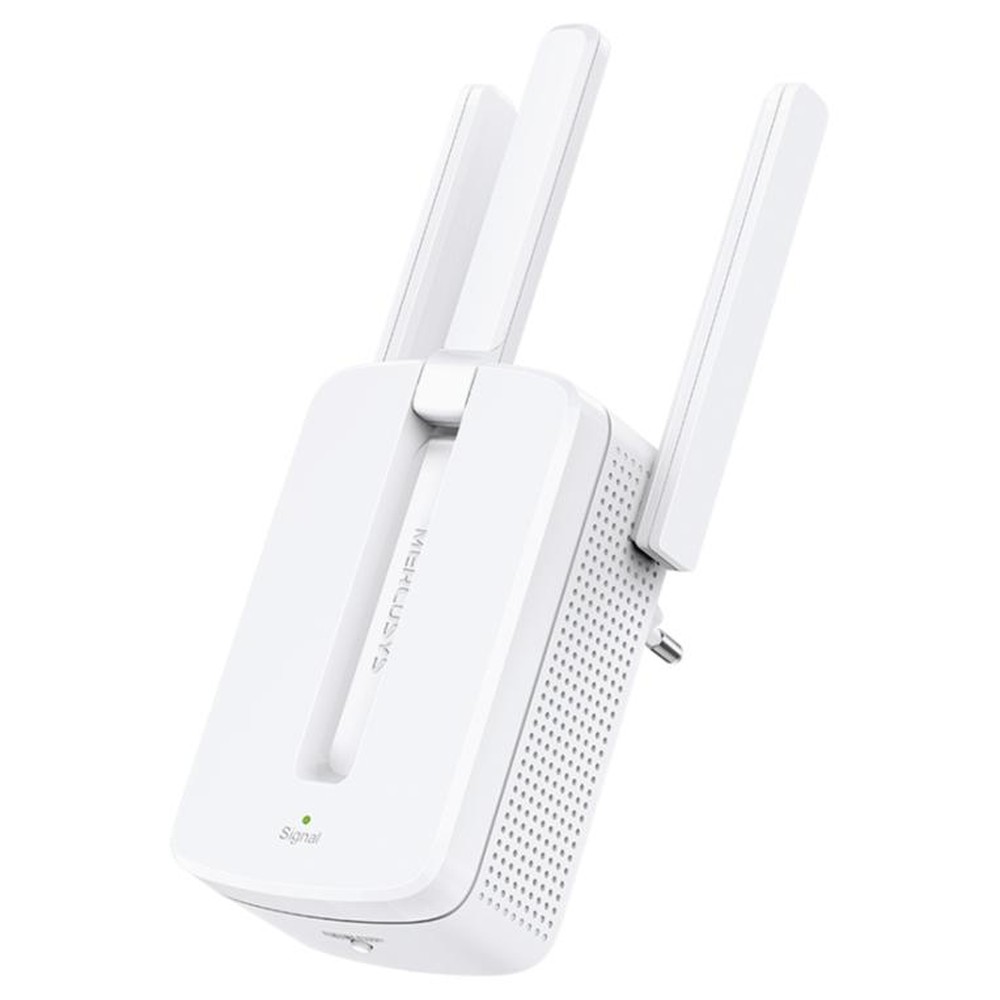 Mercusys - Repetidor de red MW300RE para ampliar cobertura Wi-Fi 2,4 GHz hasta 300 Mbit/s, antena externa, color blanco
