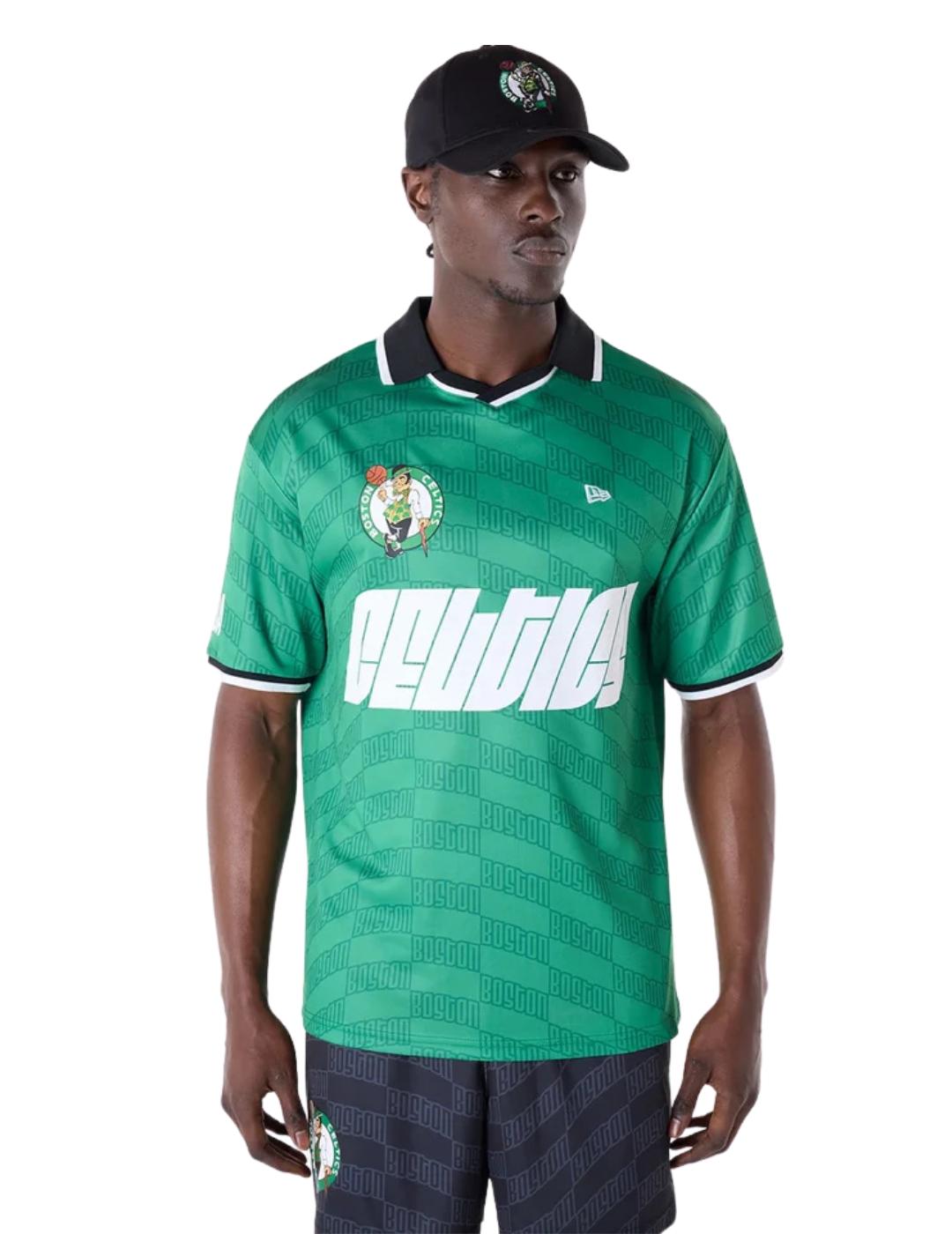 Camiseta new era celtics soccer oversized verde de hombre.