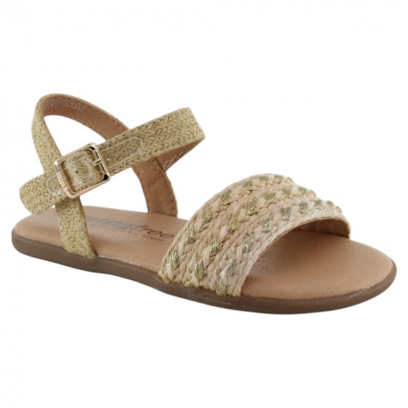 Sandalias veganas barefoot Mustang Maria Raffia Champagne Mustang IMUS26E83