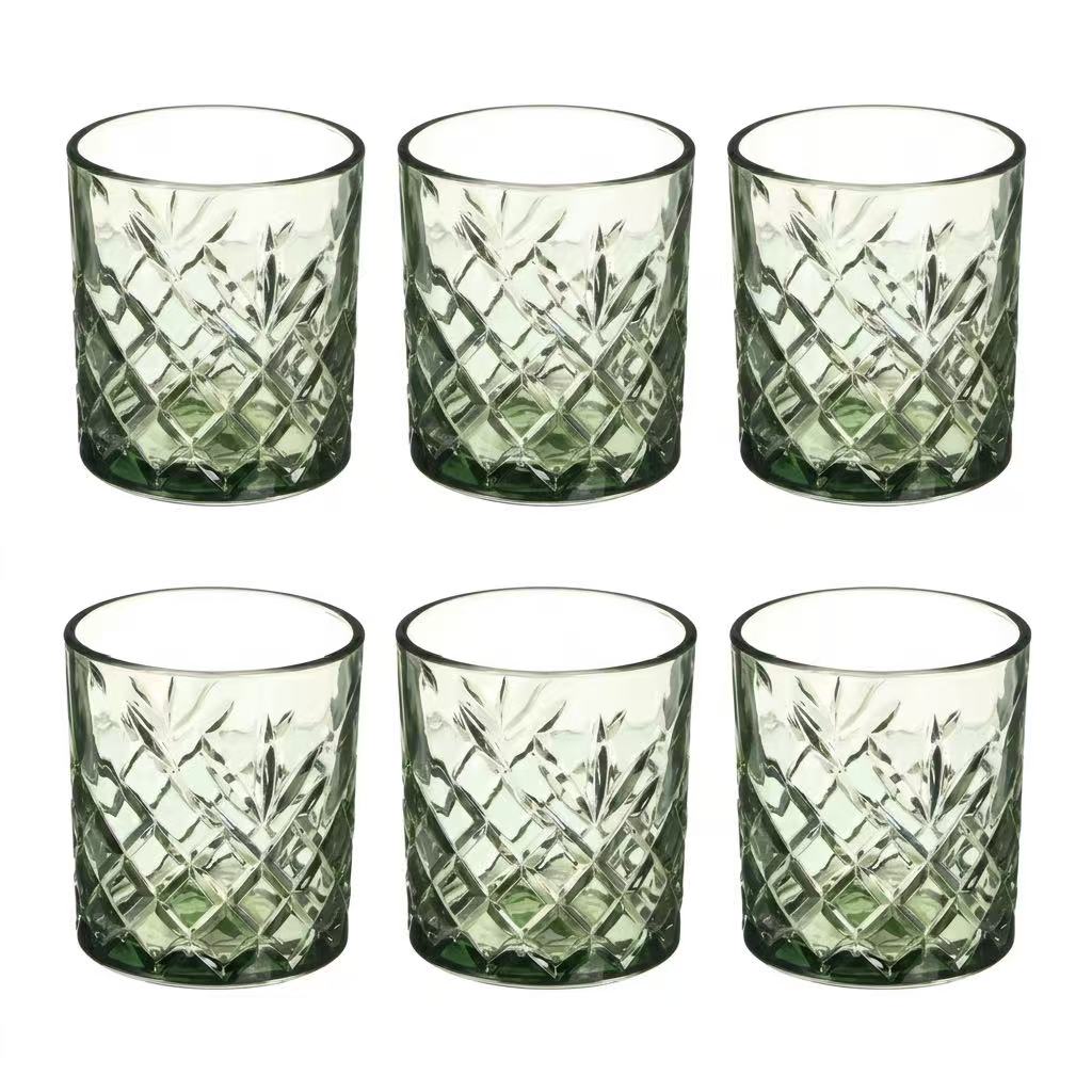 TRESV Set de 6 Vasos de Cristal 350ml | Diseño elegante | Aptos para Lavavajillas | Vidrio Sin Plomo para Agua y Refrescos