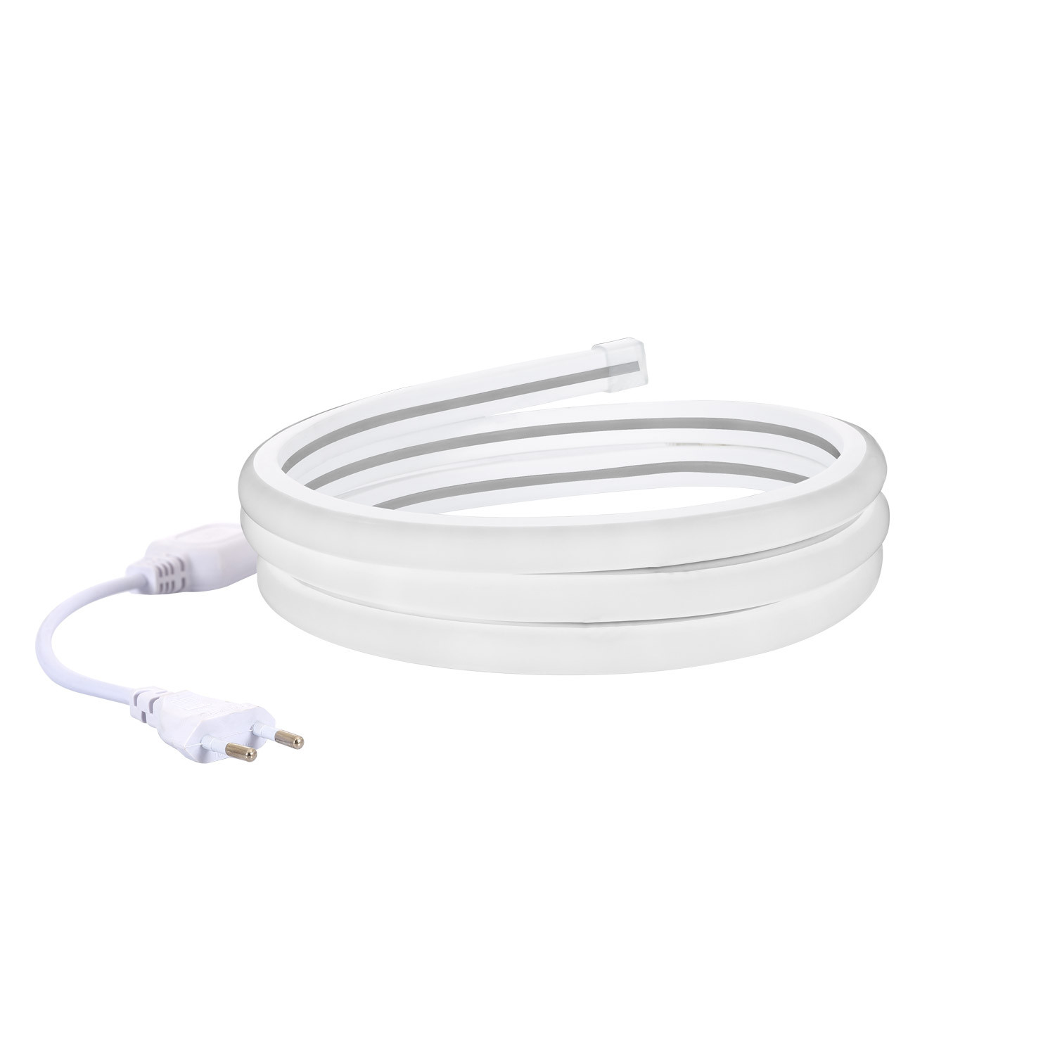 Ledkia Tira Neón LED 7.5 W/m Regulable 220V AC 120 LED/m Semicircular 180º Blanco Frío IP67 a Medida Corte cada 100 cm