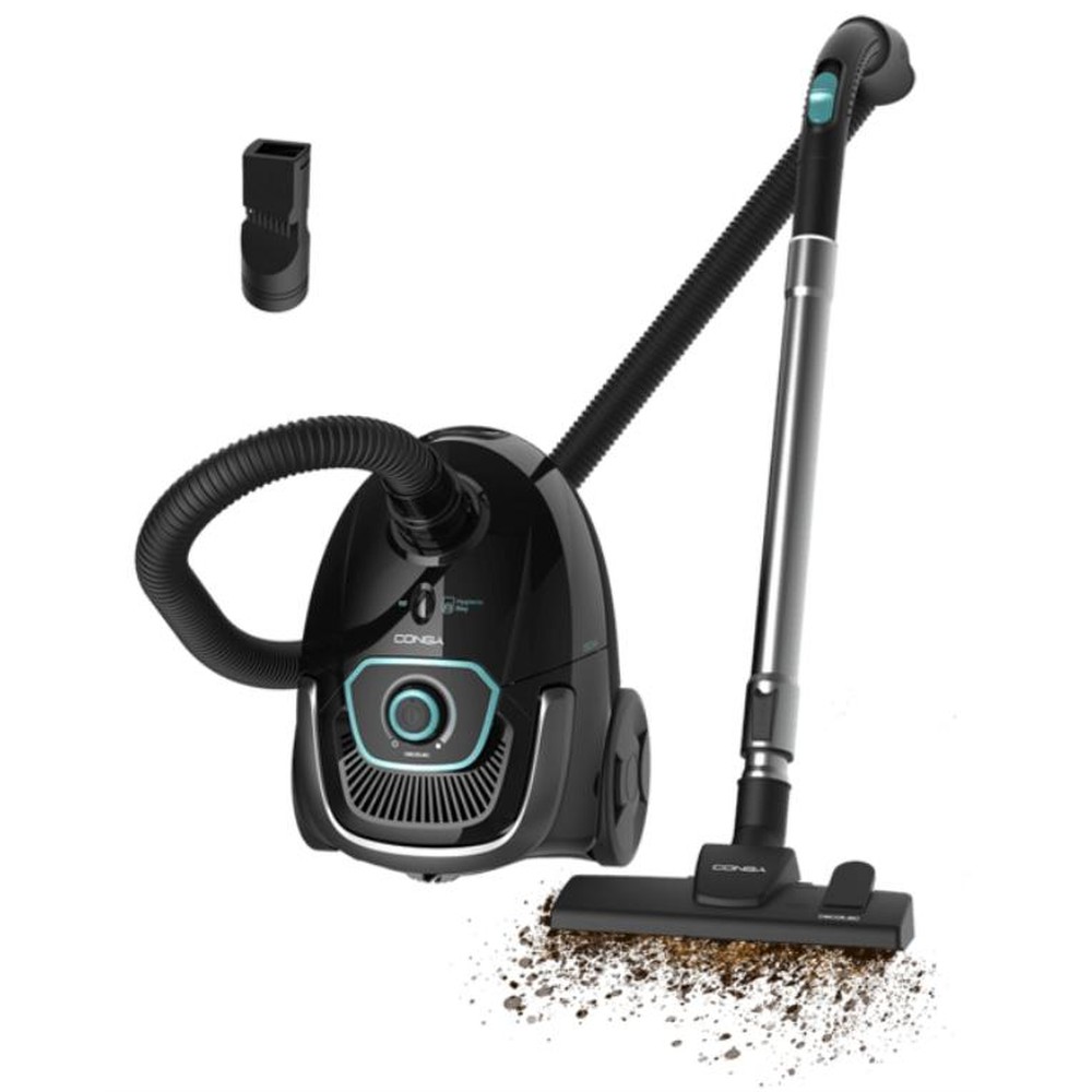 Cecotec - Aspiradora de cilindro Conga PowerBag 2500 Plus con bolsa de 2,5 L, 850 W, filtro HEPA para alérgicos y limpieza profunda en negro
