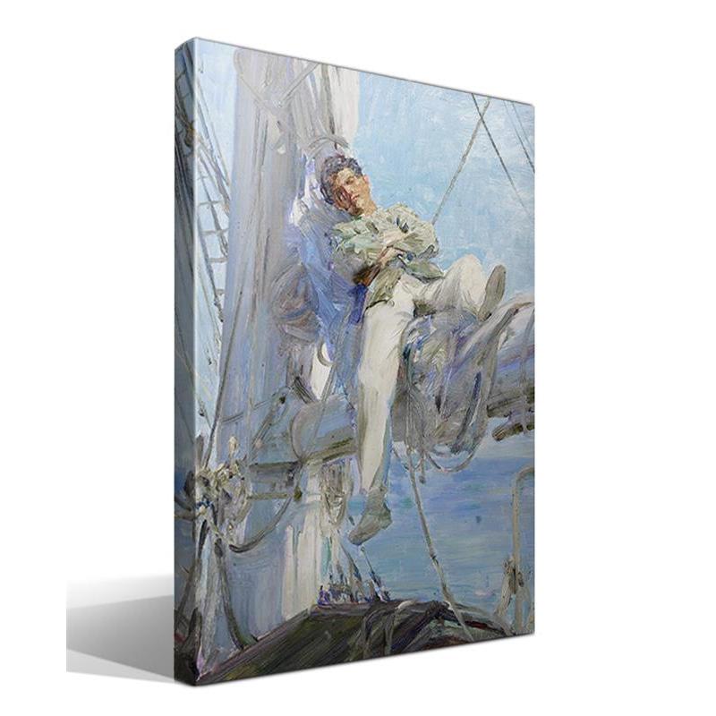 Cuadro Canvas Marinero Durmiendo Henry Scott Tuke - Alta Resolución - Lienzo 100% Algodón - Bastidor Madera - Fabricado en España