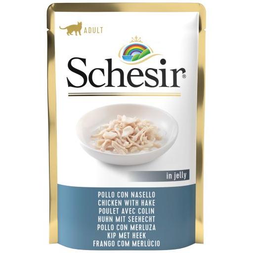 Schesir Comida Húmeda de Pollo con Merluza (Gatos , Comida , Comida húmeda) - 85 gr