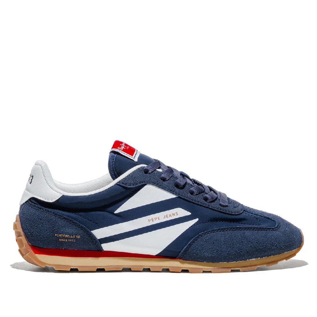 Zapatillas deportivas Pepe Jeans jason brand azul marino con detalles blancos y rojos