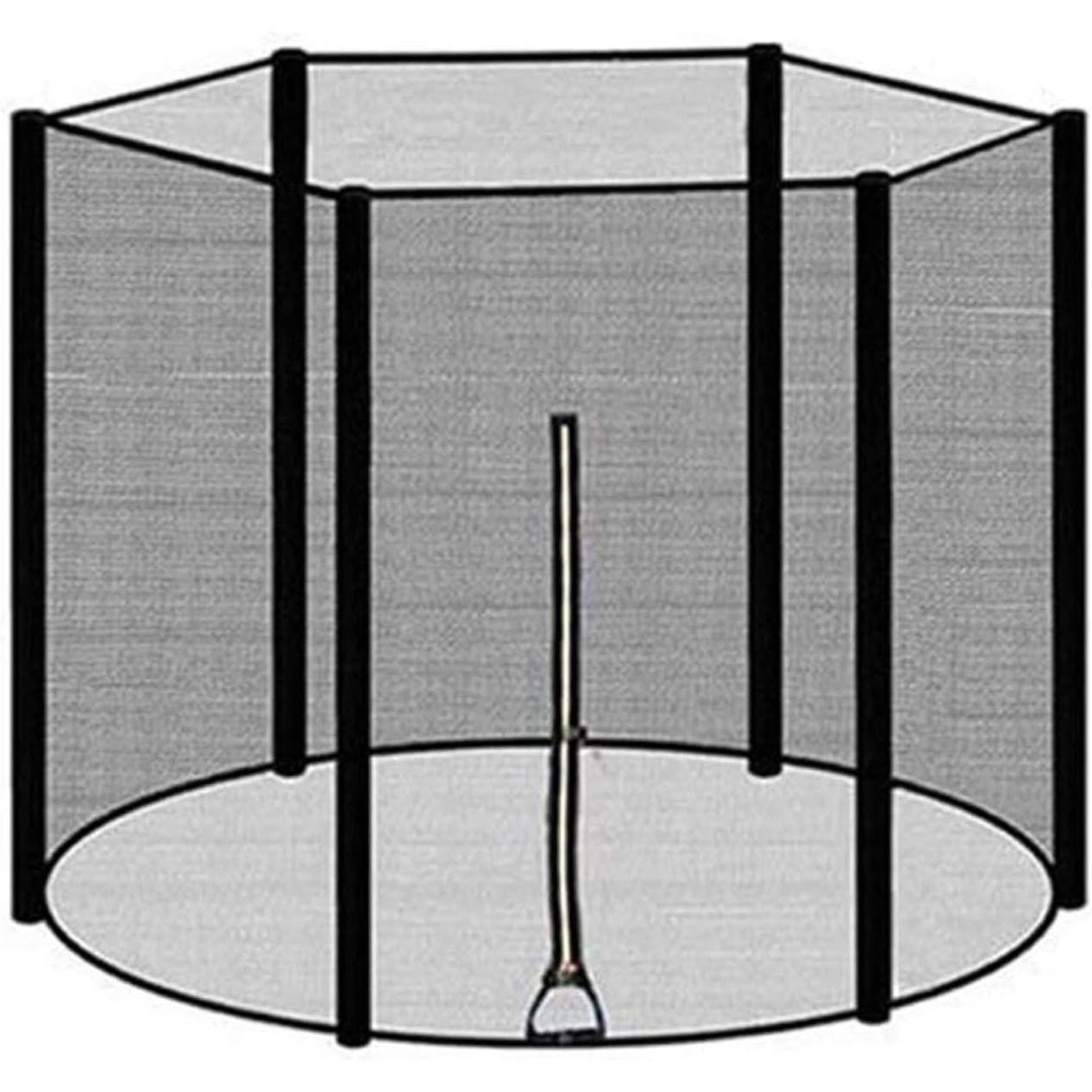 TK TONCHEAN - Red de Seguridad para Trampolín Al Aire Libre - Red de Protección para Trampolín - Red de Sedurad con Rictro - Accesorio para Cerca - Red de Protección de Nailon 8 Pies 6 Varillas - Altura 160 CM